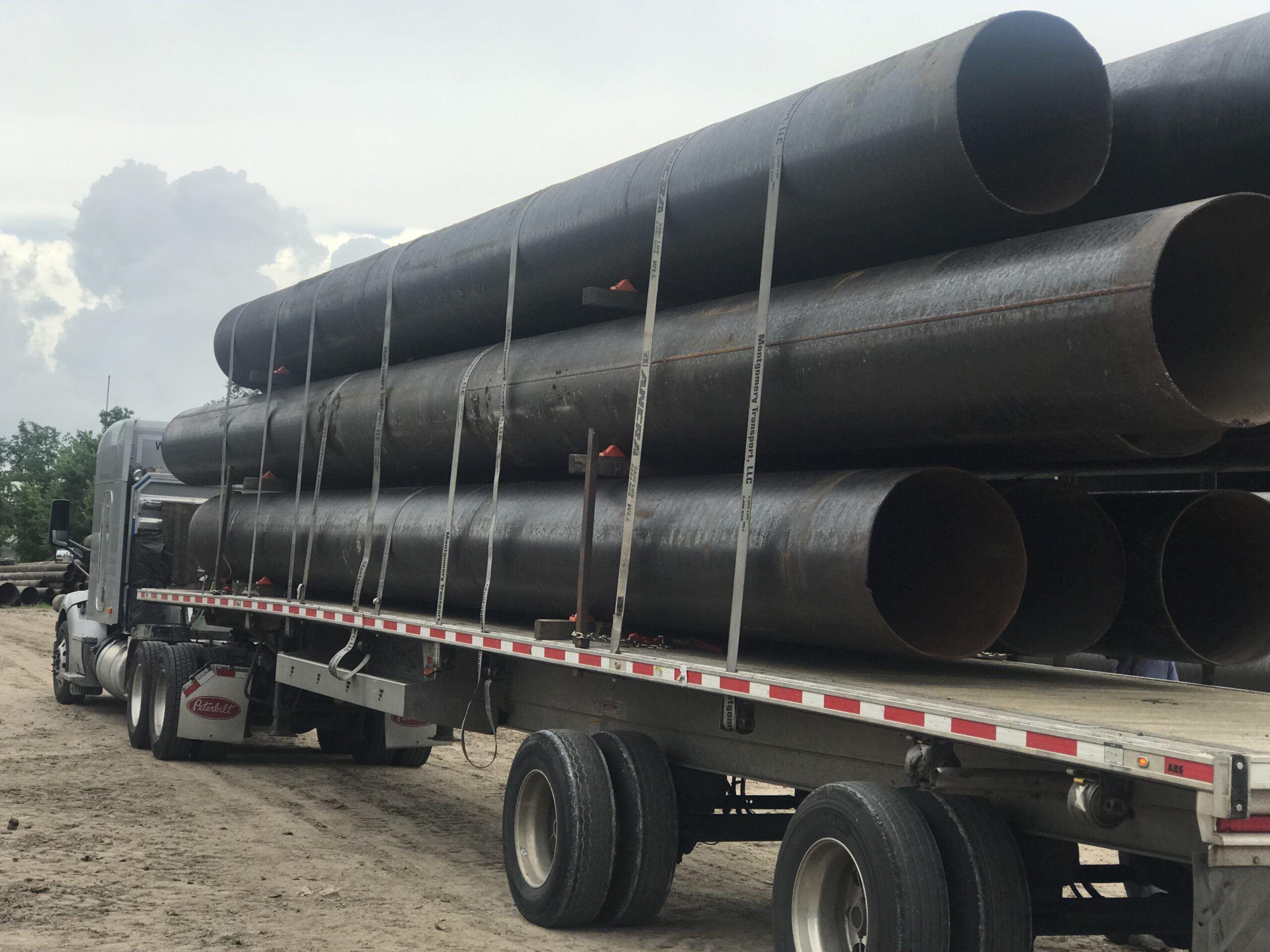 Pipes on Truck
